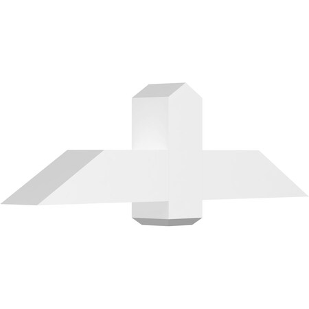 Ekena Millwork Eugene Architectural Grade PVC Gable Bracket, 48"W x 14"H x 6"D x 6"F, 7/12 Pitch GBP048X14X0606EUG00